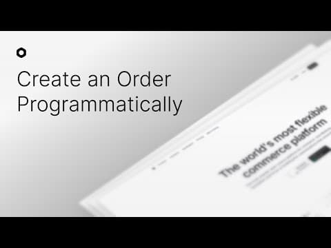 Medusa.js - Create an Order programmatically